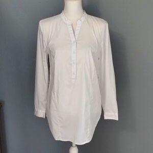 Tribal women's size small white 4-button popover long sleeve